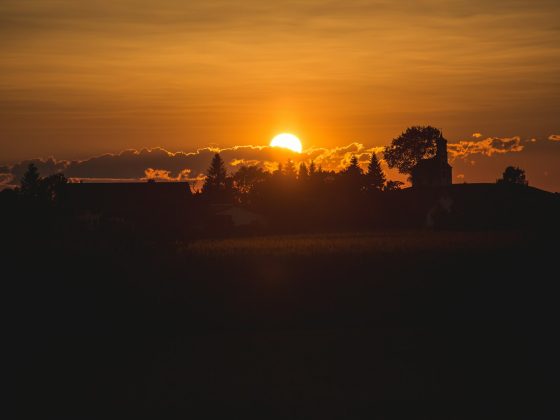 golden hour photography of sunset